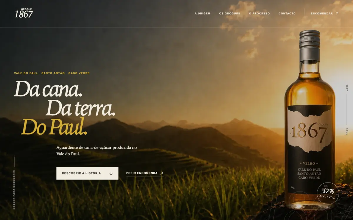 Website de Grogue 1867 criado pela Atum Fresku.