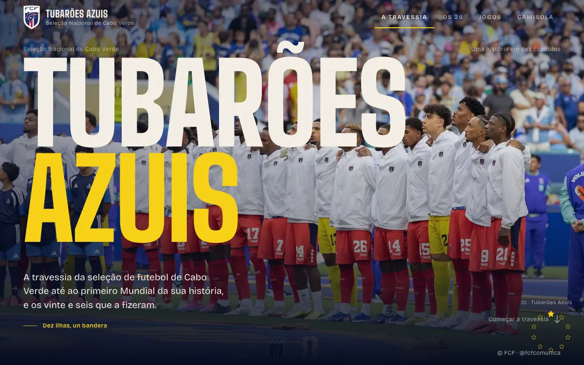 Website de Tubarões Azuis criado pela Atum Fresku.